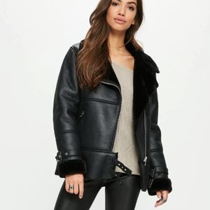 Missguided Black Aviator Jacket